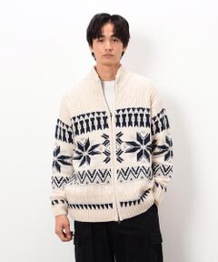 Purple&Yellow / パープルアンドイエロー ニット・セーター | 雪柄 ドライバーズニット