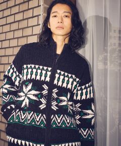 Purple&Yellow / パープルアンドイエロー ニット・セーター | 雪柄 ドライバーズニット