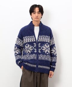 Purple&Yellow / パープルアンドイエロー ニット・セーター | 雪柄 ドライバーズニット