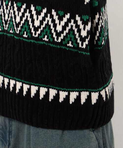 Purple&Yellow / パープルアンドイエロー ニット・セーター | 雪柄 ドライバーズニット | 詳細24