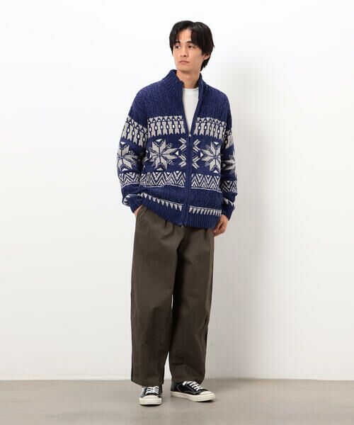 Purple&Yellow / パープルアンドイエロー ニット・セーター | 雪柄 ドライバーズニット | 詳細23