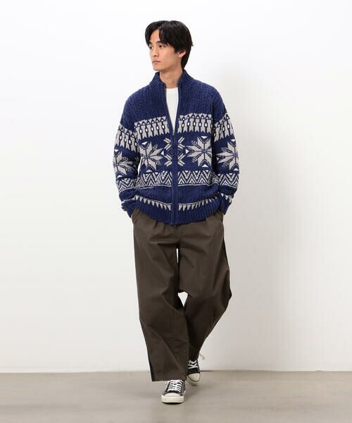 Purple&Yellow / パープルアンドイエロー ニット・セーター | 雪柄 ドライバーズニット | 詳細27