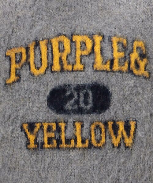 Purple&Yellow / パープルアンドイエロー ニット・セーター | 起毛 カレッジロゴ プルオーバー | 詳細17