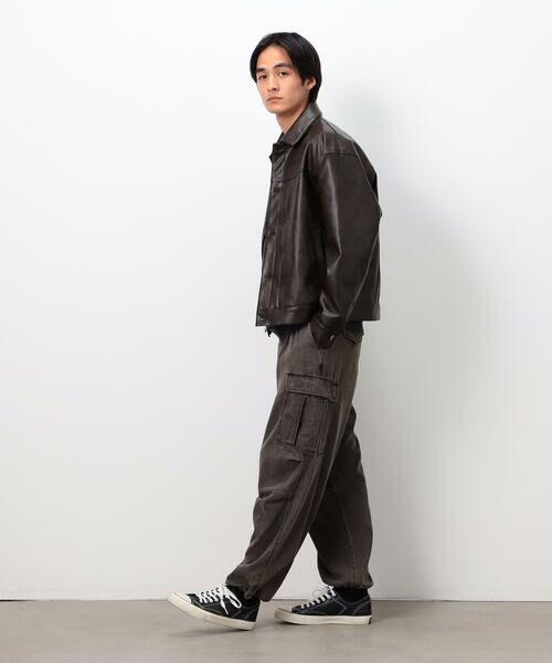 Purple&Yellow / パープルアンドイエロー デニムパンツ | デニムワイドカーゴパンツ | 詳細1