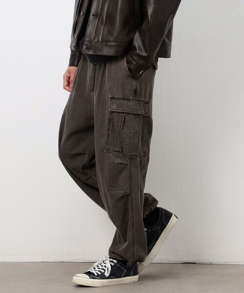 Purple&Yellow / パープルアンドイエロー デニムパンツ | デニムワイドカーゴパンツ | 詳細2