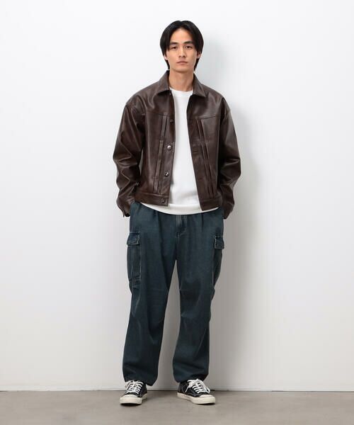 Purple&Yellow / パープルアンドイエロー デニムパンツ | デニムワイドカーゴパンツ | 詳細4