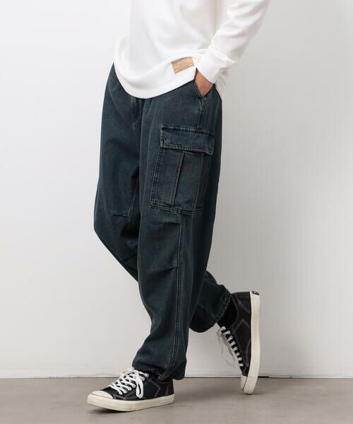 Purple&Yellow / パープルアンドイエロー デニムパンツ | デニムワイドカーゴパンツ | 詳細6