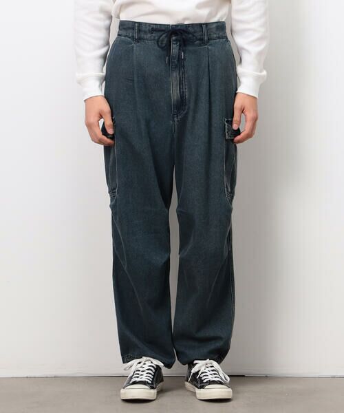 Purple&Yellow / パープルアンドイエロー デニムパンツ | デニムワイドカーゴパンツ | 詳細7