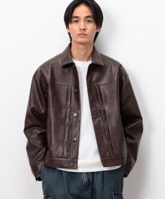 Purple&Yellow / パープルアンドイエロー ブルゾン | 合成皮革Gジャン