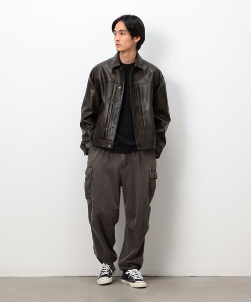 Purple&Yellow / パープルアンドイエロー ブルゾン | 合成皮革Gジャン | 詳細1