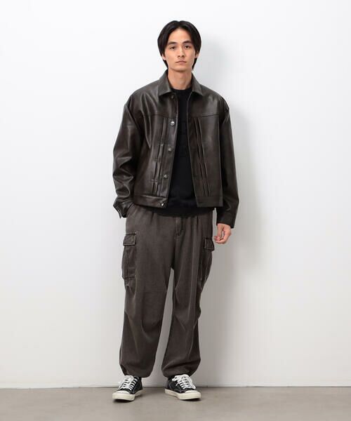 Purple&Yellow / パープルアンドイエロー ブルゾン | 合成皮革Gジャン | 詳細3