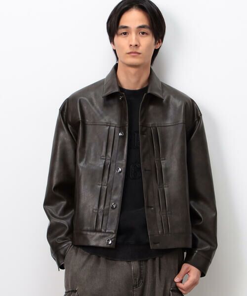 Purple&Yellow / パープルアンドイエロー ブルゾン | 合成皮革Gジャン | 詳細4