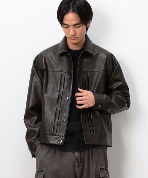 Purple&Yellow / パープルアンドイエロー ブルゾン | 合成皮革Gジャン | 詳細5