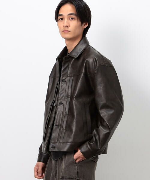 Purple&Yellow / パープルアンドイエロー ブルゾン | 合成皮革Gジャン | 詳細6