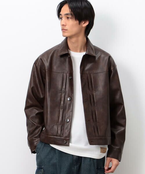 Purple&Yellow / パープルアンドイエロー ブルゾン | 合成皮革Gジャン | 詳細12