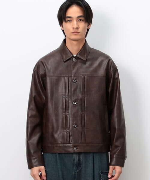 Purple&Yellow / パープルアンドイエロー ブルゾン | 合成皮革Gジャン | 詳細13