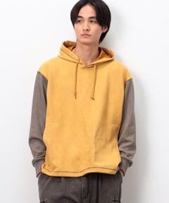 Purple&Yellow / パープルアンドイエロー パーカー | スエードタッチダンボール プルパーカ