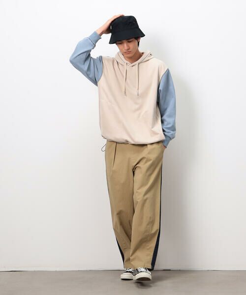 Purple&Yellow / パープルアンドイエロー パーカー | スエードタッチダンボール プルパーカ | 詳細1