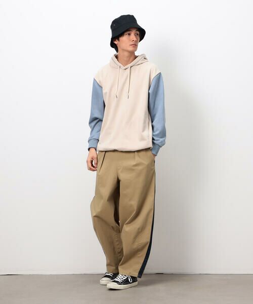 Purple&Yellow / パープルアンドイエロー パーカー | スエードタッチダンボール プルパーカ | 詳細2