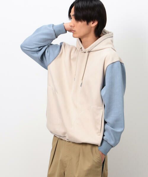 Purple&Yellow / パープルアンドイエロー パーカー | スエードタッチダンボール プルパーカ | 詳細4