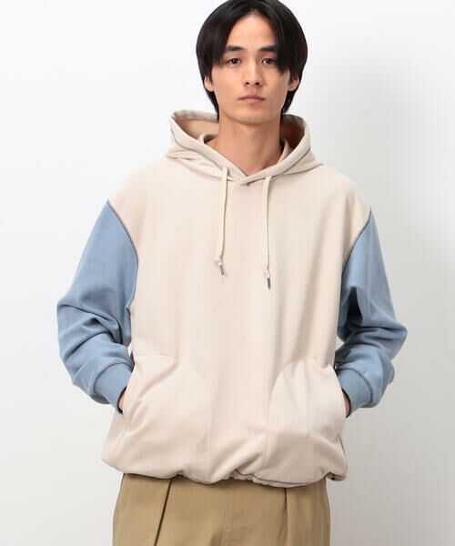 Purple&Yellow / パープルアンドイエロー パーカー | スエードタッチダンボール プルパーカ | 詳細5