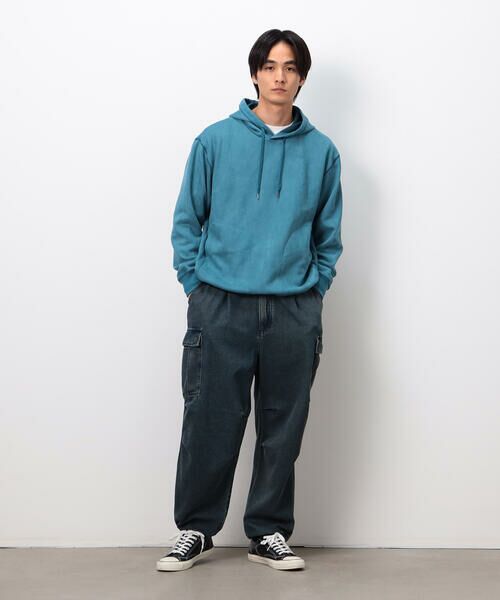 Purple&Yellow / パープルアンドイエロー パーカー | スエードタッチダンボール プルパーカ | 詳細15