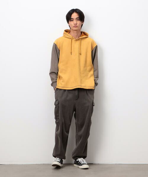 Purple&Yellow / パープルアンドイエロー パーカー | スエードタッチダンボール プルパーカ | 詳細20