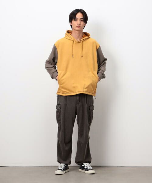 Purple&Yellow / パープルアンドイエロー パーカー | スエードタッチダンボール プルパーカ | 詳細21