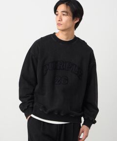 Purple&Yellow / パープルアンドイエロー カットソー | フロストアップリケ裏毛プルオーバー