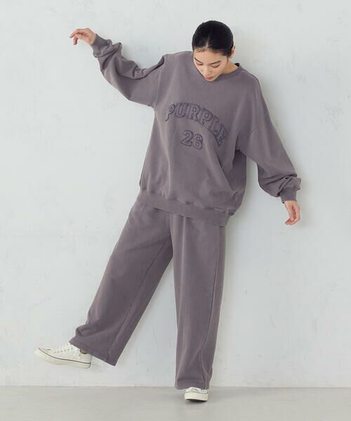 Purple&Yellow / パープルアンドイエロー カットソー | フロストアップリケ裏毛プルオーバー | 詳細11