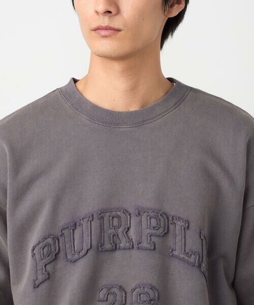 Purple&Yellow / パープルアンドイエロー カットソー | フロストアップリケ裏毛プルオーバー | 詳細17