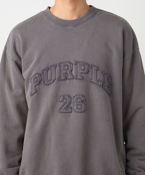 Purple&Yellow / パープルアンドイエロー カットソー | フロストアップリケ裏毛プルオーバー | 詳細18