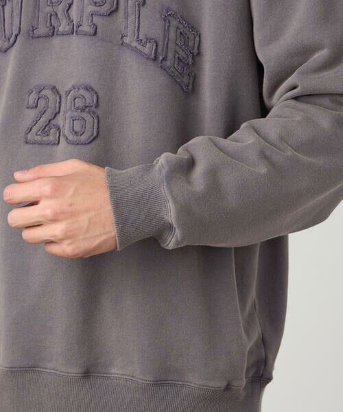 Purple&Yellow / パープルアンドイエロー カットソー | フロストアップリケ裏毛プルオーバー | 詳細19