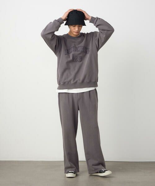 Purple&Yellow / パープルアンドイエロー カットソー | フロストアップリケ裏毛プルオーバー | 詳細7