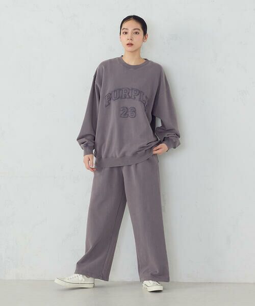 Purple&Yellow / パープルアンドイエロー カットソー | フロストアップリケ裏毛プルオーバー | 詳細10