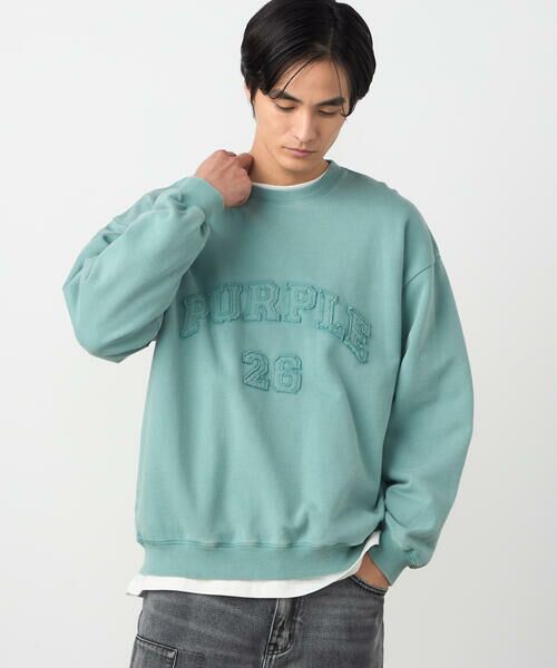 Purple&Yellow / パープルアンドイエロー カットソー | フロストアップリケ裏毛プルオーバー | 詳細23