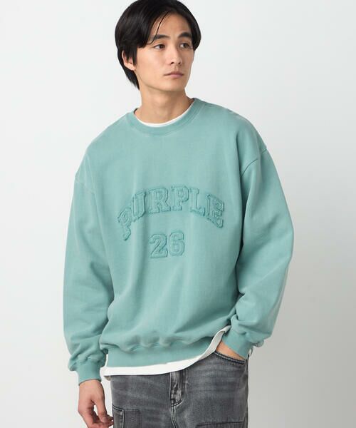 Purple&Yellow / パープルアンドイエロー カットソー | フロストアップリケ裏毛プルオーバー | 詳細24
