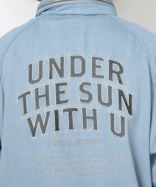 Purple&Yellow / パープルアンドイエロー ブルゾン | デニムバック刺繍ブルゾン | 詳細16