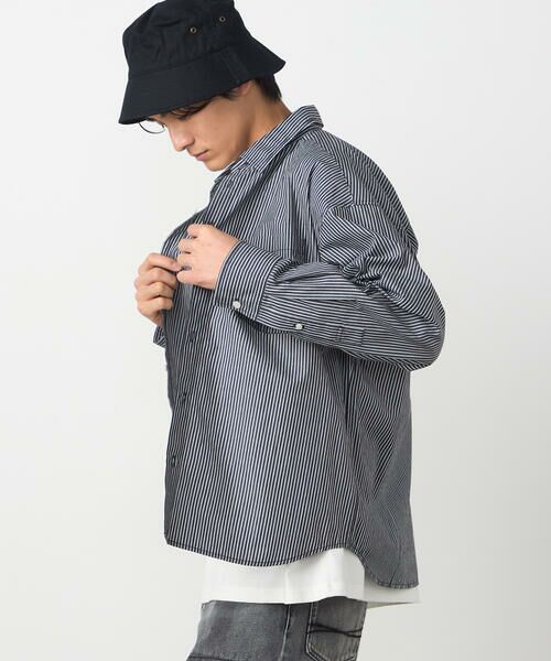 Purple&Yellow / パープルアンドイエロー シャツ・ブラウス | バック刺繍 ストライプシャツ | 詳細4