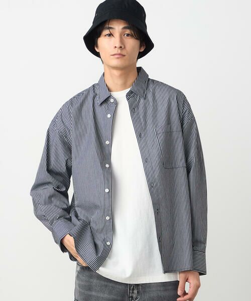 Purple&Yellow / パープルアンドイエロー シャツ・ブラウス | バック刺繍 ストライプシャツ | 詳細5