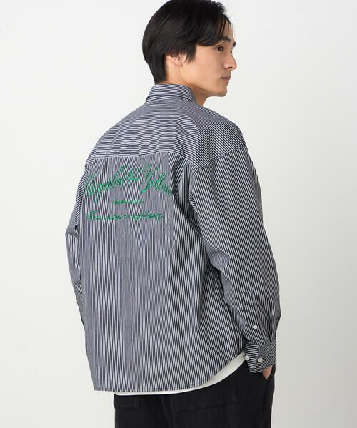 Purple&Yellow / パープルアンドイエロー シャツ・ブラウス | バック刺繍 ストライプシャツ | 詳細6