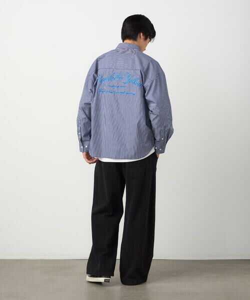 Purple&Yellow / パープルアンドイエロー シャツ・ブラウス | バック刺繍 ストライプシャツ | 詳細12