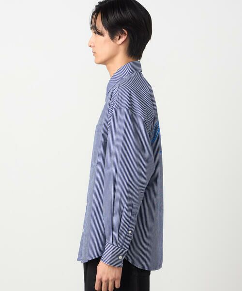 Purple&Yellow / パープルアンドイエロー シャツ・ブラウス | バック刺繍 ストライプシャツ | 詳細15