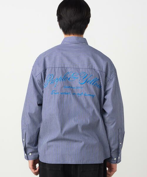 Purple&Yellow / パープルアンドイエロー シャツ・ブラウス | バック刺繍 ストライプシャツ | 詳細16