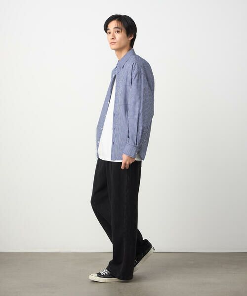 Purple&Yellow / パープルアンドイエロー シャツ・ブラウス | バック刺繍 ストライプシャツ | 詳細10