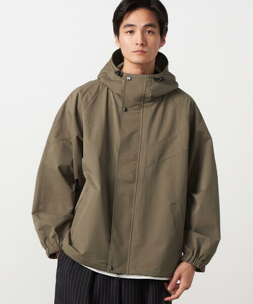 Purple&Yellow / パープルアンドイエロー パーカー | ポリエステルストレッチ マウンテンパーカ（グレージュ）