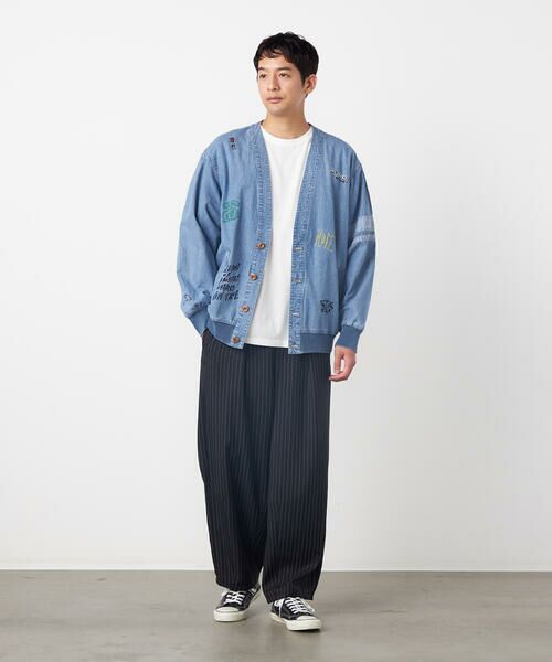 Purple&Yellow / パープルアンドイエロー その他アウター | ライトオンスデニム 刺繍カーディガン | 詳細1