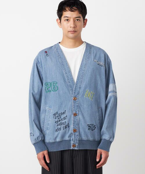 Purple&Yellow / パープルアンドイエロー その他アウター | ライトオンスデニム 刺繍カーディガン | 詳細9