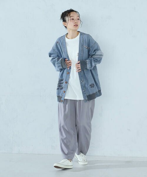 Purple&Yellow / パープルアンドイエロー その他アウター | ライトオンスデニム 刺繍カーディガン | 詳細4