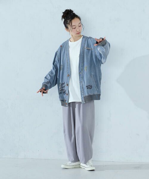 Purple&Yellow / パープルアンドイエロー その他アウター | ライトオンスデニム 刺繍カーディガン | 詳細5